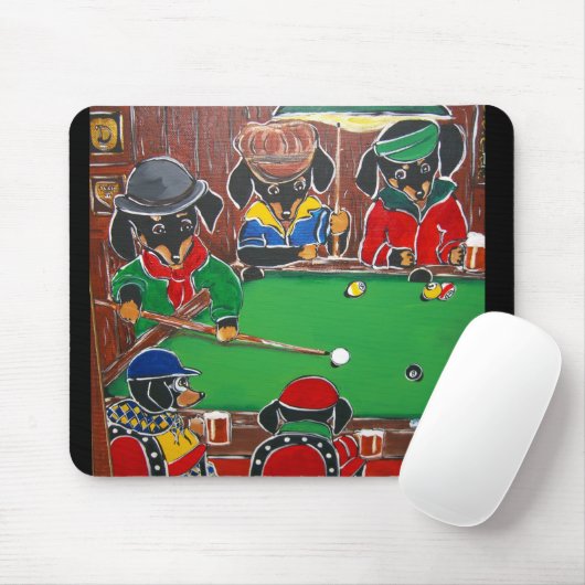 Dackel Billiards Mousepad (Mit Mouse)