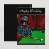 DACKEL BILLIARDS POSTKARTE (Vorne/Hinten)