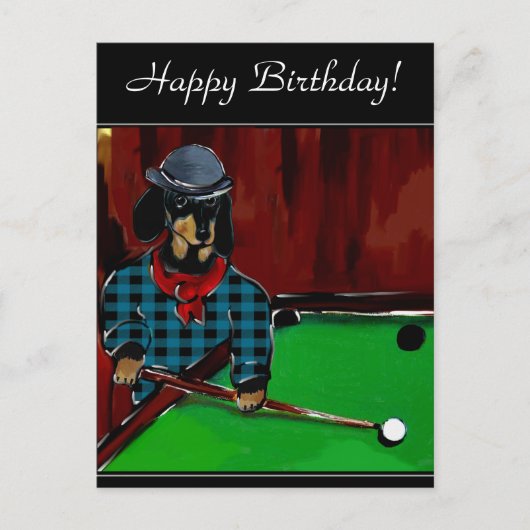 DACKEL BILLIARDS POSTKARTE (Vorderseite)