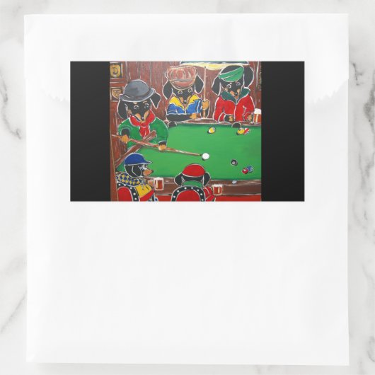 DACKEL BILLIARDS RECHTECKIGER AUFKLEBER (Tasche)