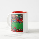 Dackel Billiards Zweifarbige Tasse (Vorderseite Links)