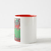 Dackel Billiards Zweifarbige Tasse (Mittel)