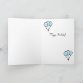 Dackel Birthday Cartoon Balloons Karte (Innenseite)