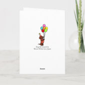 Dackel Birthday Cartoon Balloons Karte (Rückseite)