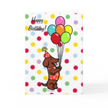 Dackel Birthday Cartoon Balloons