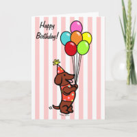 Dackel Birthday Cartoon Balloons