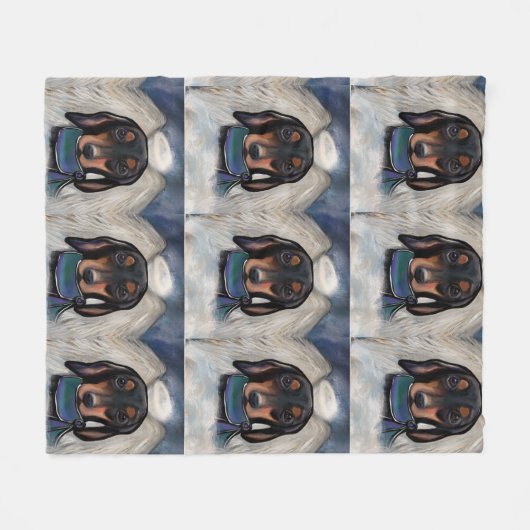 Dackel Black and Tan Fleecedecke (Vorderseite (Horizontal))