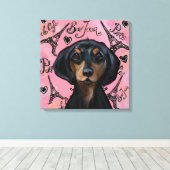 Dackel Black and Tan Leinwanddruck (Insitu (Holzboden))