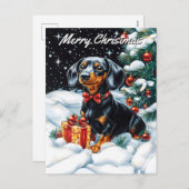 Dackel Black and Tan Weihnachten (Vorne/Hinten)