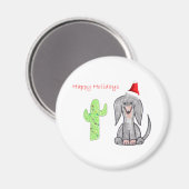 Dackel Black Cactus Christmas Magnet (Vorderseite/Rückseite)