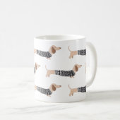 Dackel Black Christmas Sweater Pattern Funny Kaffeetasse (VorderseiteRechts)