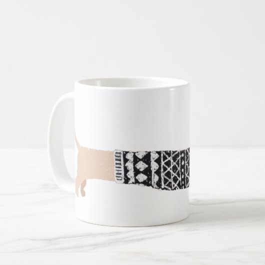 Dackel Black Christmas Sweater Pattern Funny Kaffeetasse (Vorderseite Links)