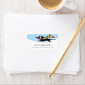 Dackel "Black Tan" Cold Run Winter Adressaufkleber (Insitu)