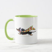 Dackel "Black Tan" Cold Run Winter Tasse (Links)