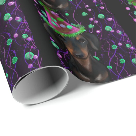 Dackel Black & Tan Geschenkpapier (Rolleneckpunkt)