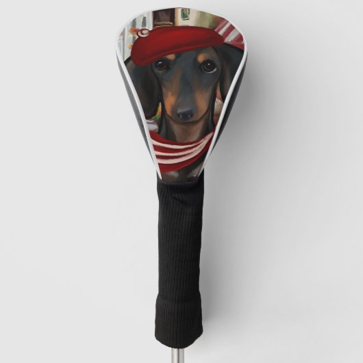 Dackel Black & Tan Golf Headcover (Vorderseite)