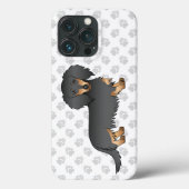 Dackel "Black & Tan Long Hair" Case-Mate iPhone Hülle (Rückseite)