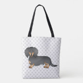 Dackel "Black & Tan Long Hair" Tasche (Rückseite)