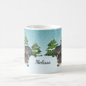 Dackel Black & Tan Long Hair - Winterwald Kaffeetasse (Mittel)