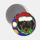 Dackel Black & Tan Magnet (Vorderseite/Rückseite)