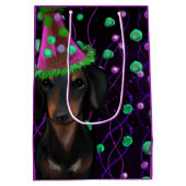 Dackel Black & Tan Mittlere Geschenktüte (Rückseite)