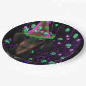 Dackel Black & Tan Pappteller (Schrägansicht)