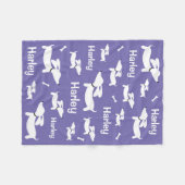 Dackel Blanket Lila Personalisierte Dackel Mamas Fleecedecke (Vorderseite (Horizontal))