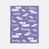 Dackel Blanket Lila Personalisierte Dackel Mamas Fleecedecke (Vorderseite)