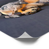 Dackel-blaues Wandplakat Poster (Ecke)