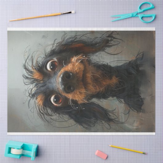 Dackel Blinky Dog Decoupage Seidenpapier (Basteln)