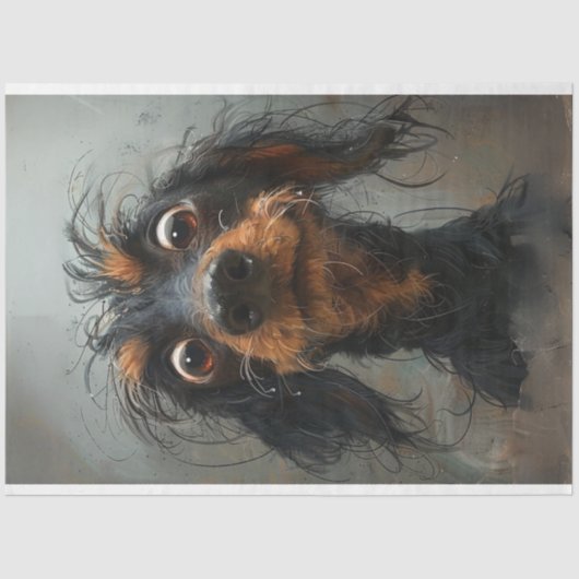 Dackel Blinky Dog Decoupage Seidenpapier (Vorderseite)