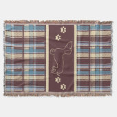 Dackel Blue/Maroon Kariert Throw Blanket Decke (Vorderseite)