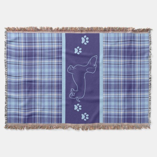 Dackel Blues Kariert Throw Blanket Decke (Vorderseite)