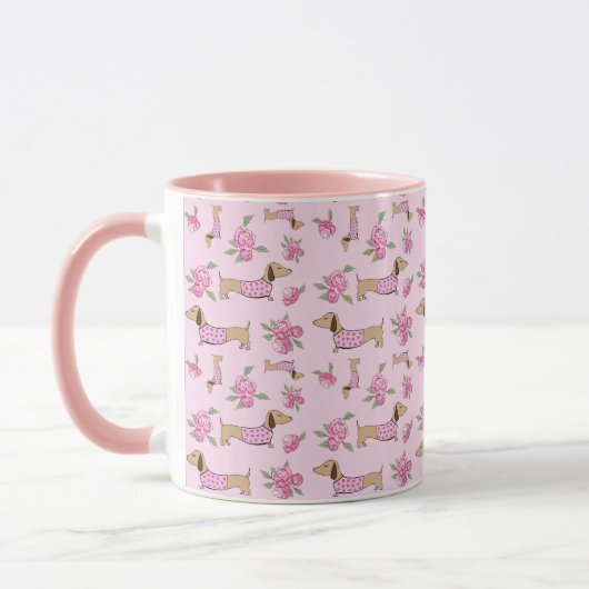Dackel Blumenbäume für Tee-Tasse Dackel Mamas Tasse (Links)