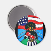Dackel Boxer Magnet (Vorderseite/Rückseite)