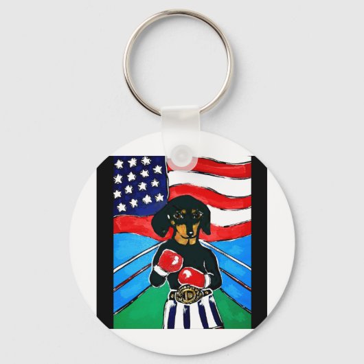 Dackel Boxer Schlüsselanhänger (Vorderseite)