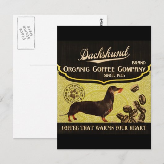 Dackel Brand - Bio Kaffeefirma Postkarte (Vorne/Hinten)