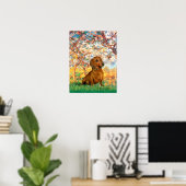 Dackel (braun1) - Frühjahr Poster (Heimbüro)