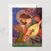 Dackel (braun1) - Mandolin Angel Postkarte (Vorne/Hinten)