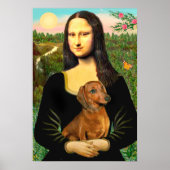 Dackel (braun1) - Mona Lisa Poster (Vorne)