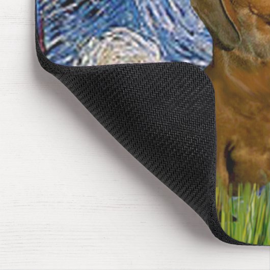 Dackel (braun1) - Starry Night Mousepad (Ecke)