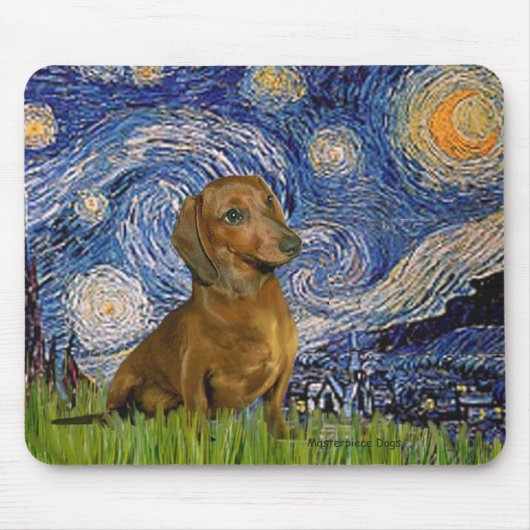 Dackel (braun1) - Starry Night Mousepad (Vorne)