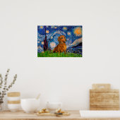 Dackel (braun1) - Starry Night Poster (Küche)