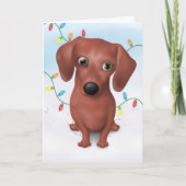 Dackel (braun) Weihnachten (Vorderseite)