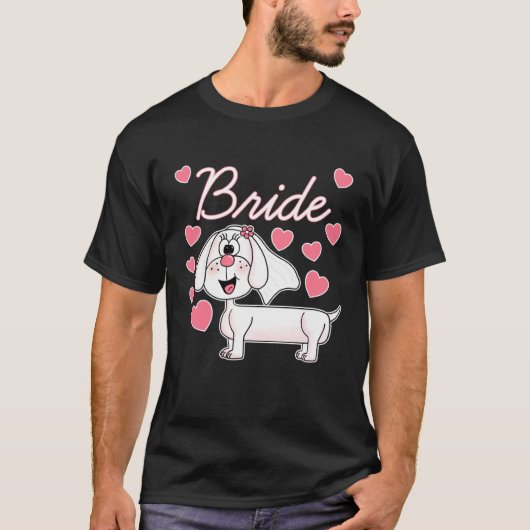 Dackel Bride Wedding Dog Brautparty T-Shirt (Vorderseite)
