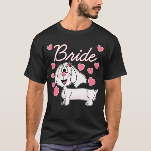 Dackel Bride Wedding Dog Brautparty T-Shirt (Vorderseite)