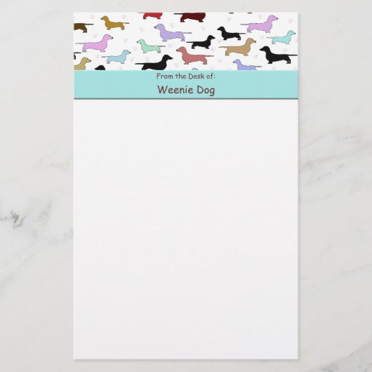 Dackel-Briefpapier-Papier Briefpapier (Vorderseite)