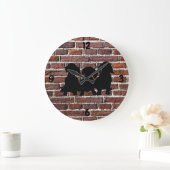 Dackel-Brillensperre Große Wanduhr (Zuhause)