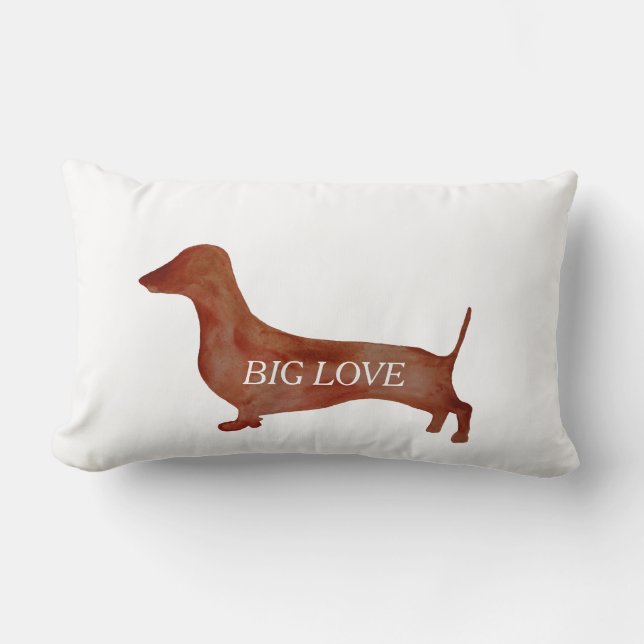 Dackel Brown Dog Lumbar Kissen 33 cm x 53 cm (Vorderseite)