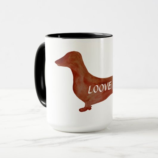 Dackel Brown Dog Ringer Combo Tasse (Vorderseite Links)